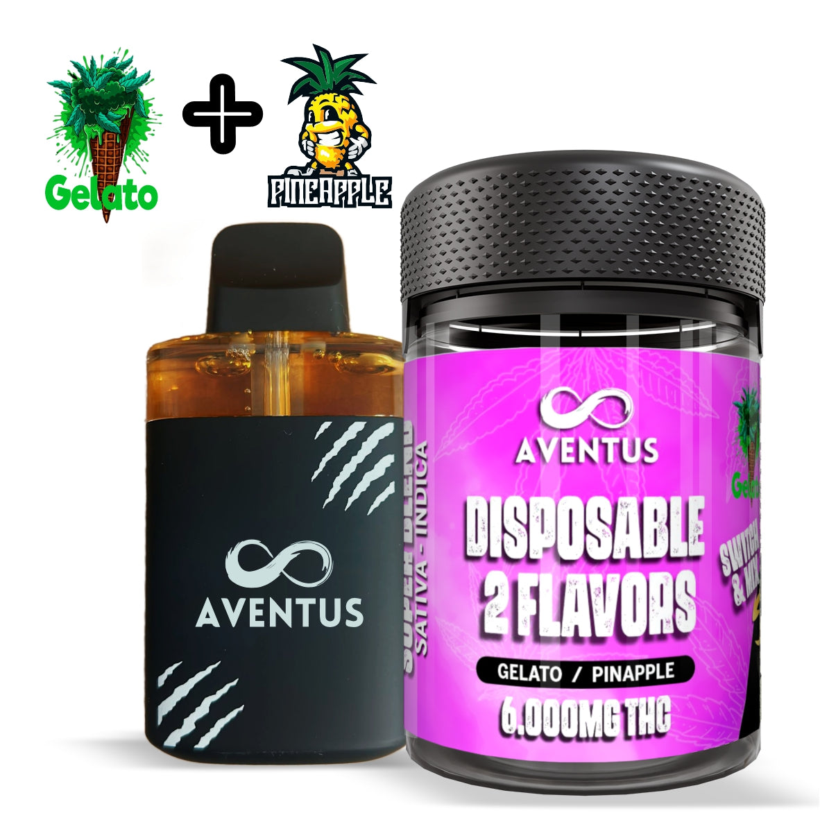 Dual Chamber Disposable Vape 6G. Delta 9 - GELATO - PINAPPLE