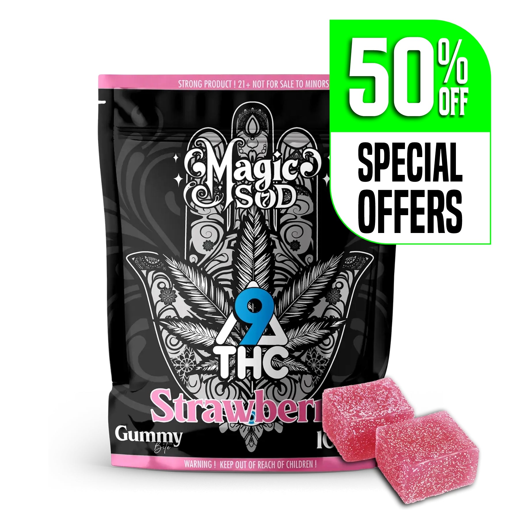 MAGICSOD D9 THC Strawberry Gummies (5pcs)