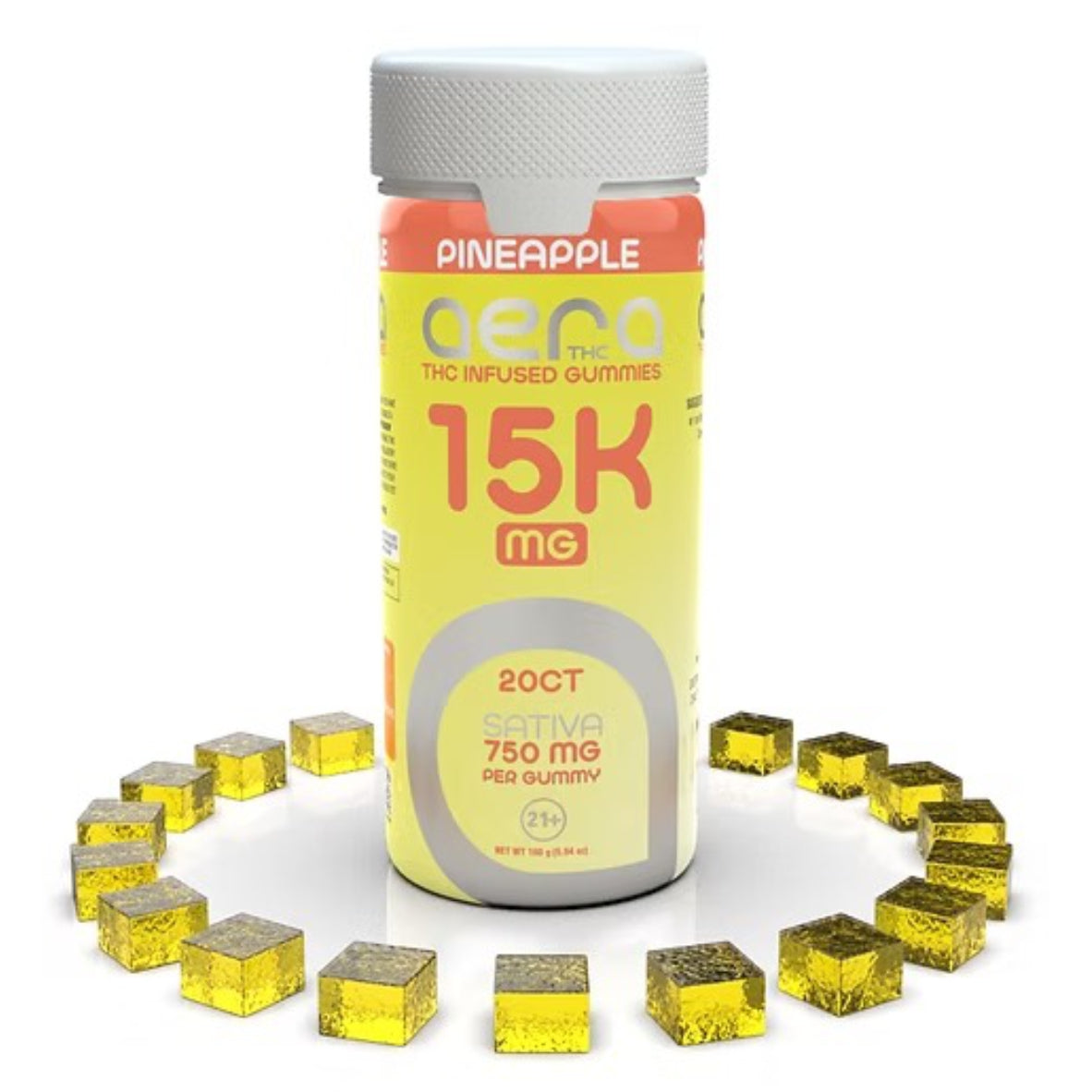 Aera THC Infused Gummies – Pineapple 15000mg (Sativa)
