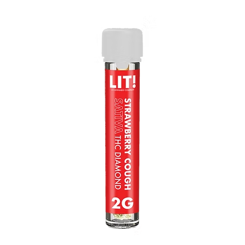 LIT THC Diamond 2g Pre-Rolls Tubes - Strawberry Cough - Sativa