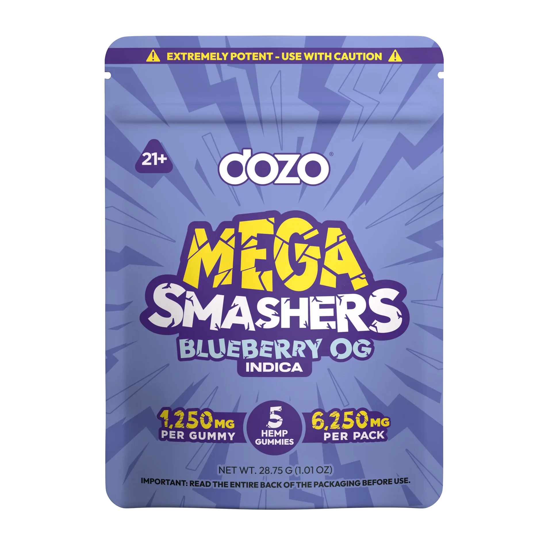 Dozo Mega Smashers Gummies - 6250MG - Indica | Blueberry OG