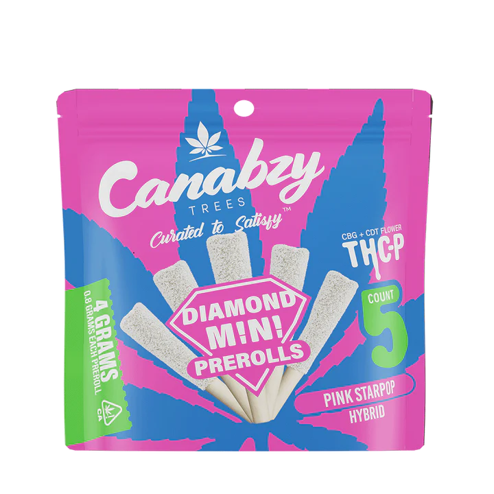 Canabzy THC-P Diamond Mini Preroll 4G 5ct - Pink Starpop - Hybrid