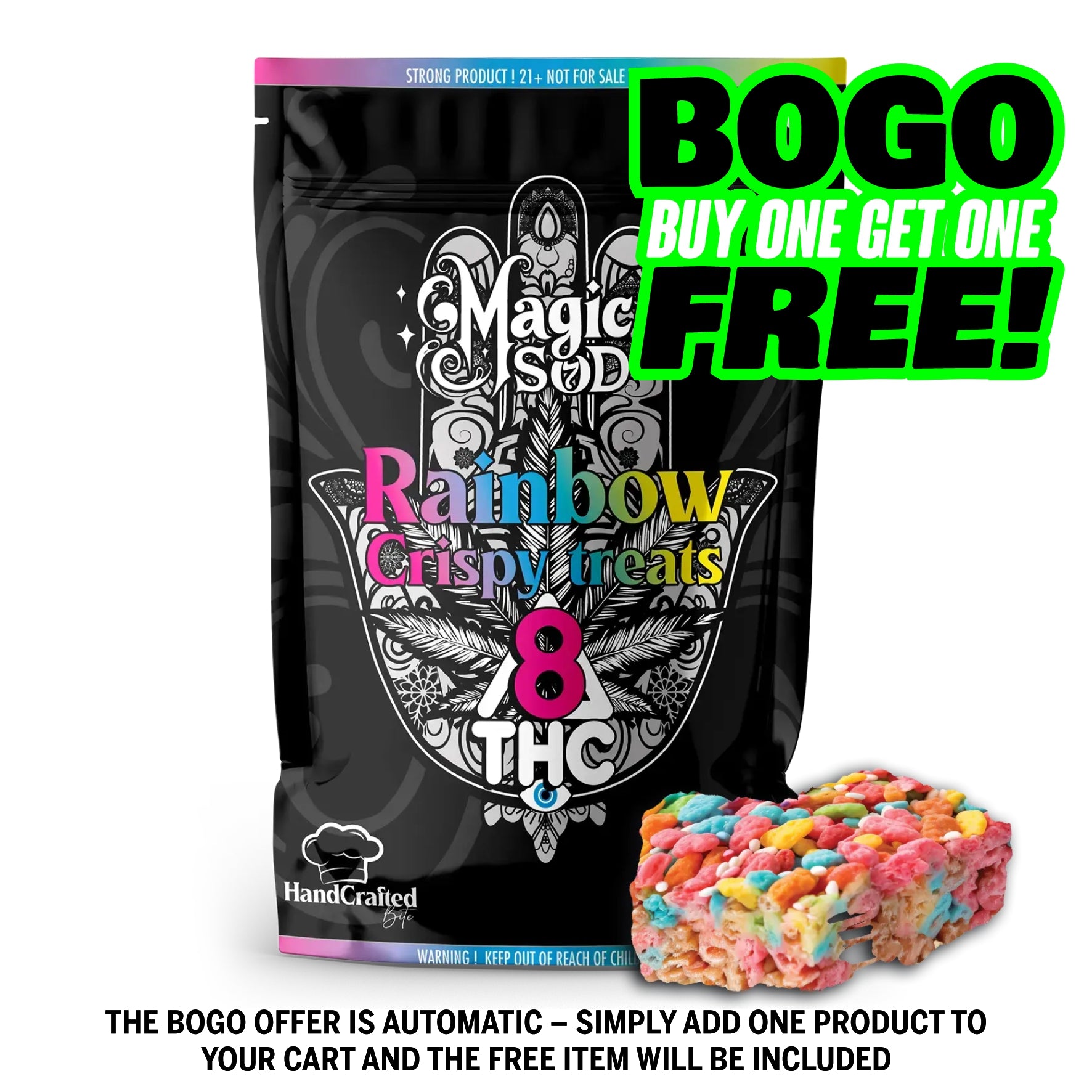MAGICSOD Rainbow Crispy Treats Delta 8 THC 1000mg