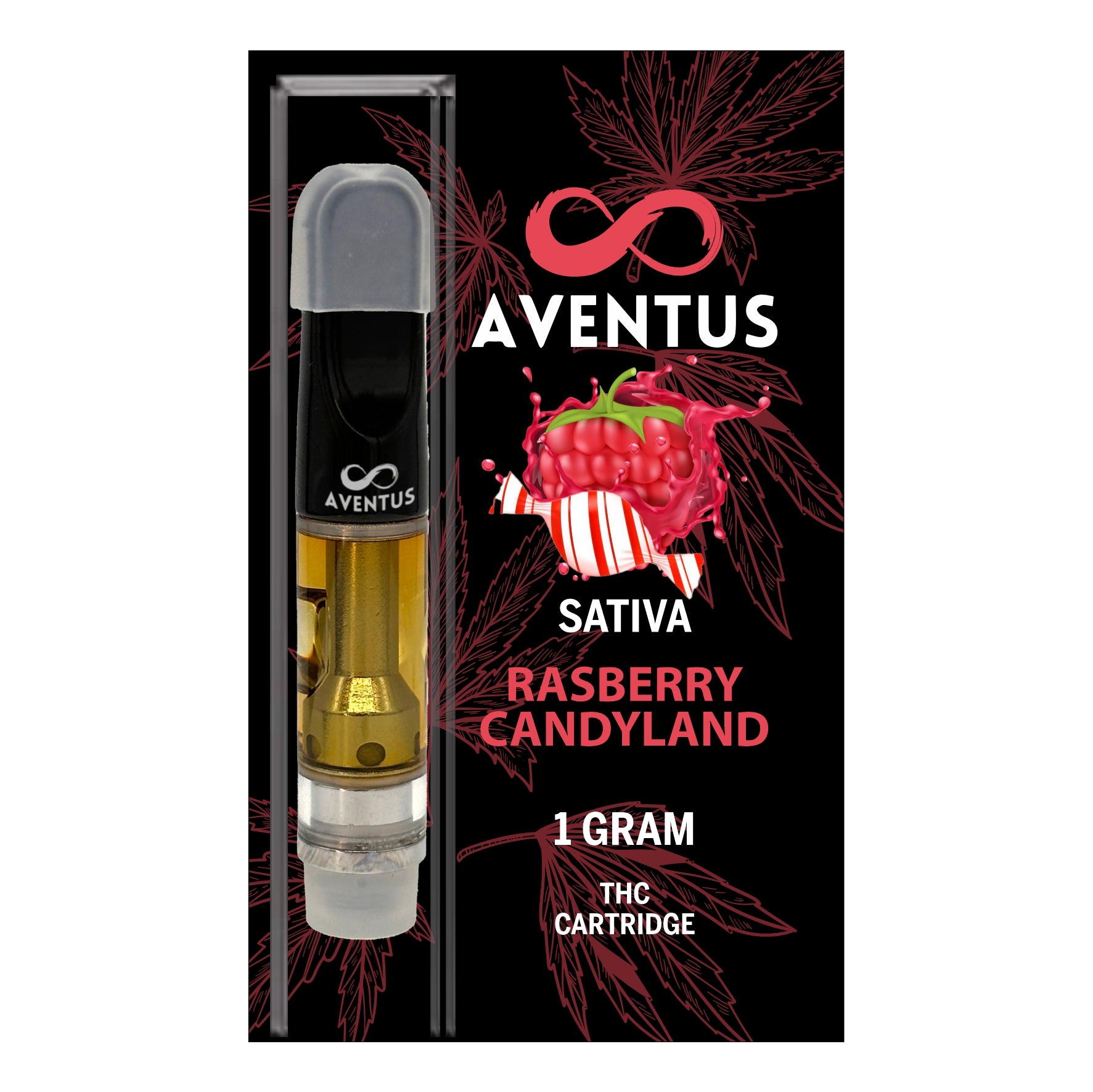 THC RASBERRY CANDYLAND Full Spectrum 510 Thread Vape Cartridge 1000mg 1 gram