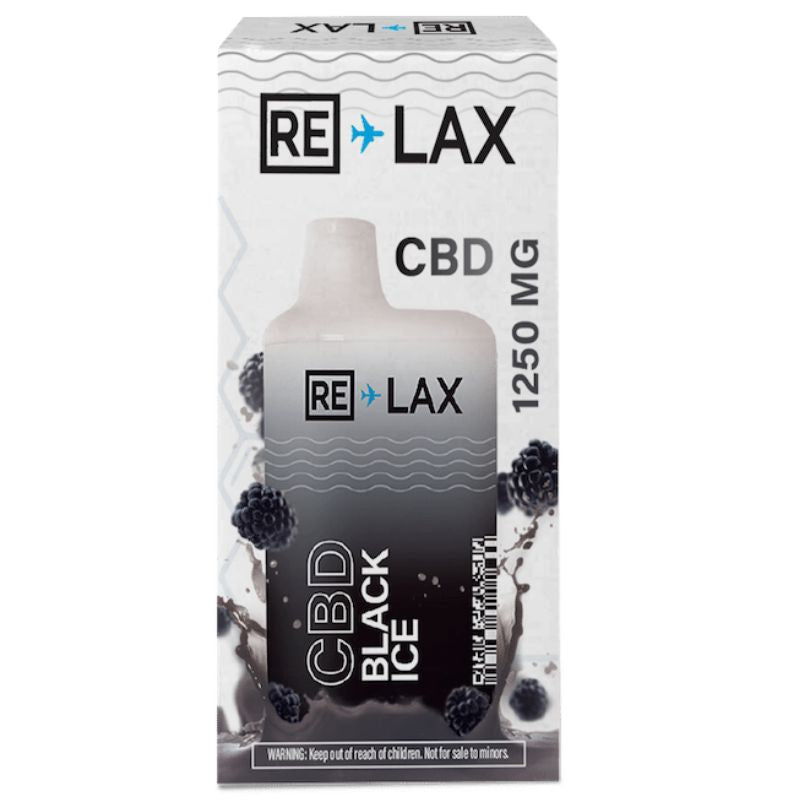 RE-LAX CBD Vape Pen 1250mg Disposable 5000 Puffs - BLACK ICE RE-LAX CBD Vape Pen 1250mg Disposable 5000 Puffs - BLACK ICE