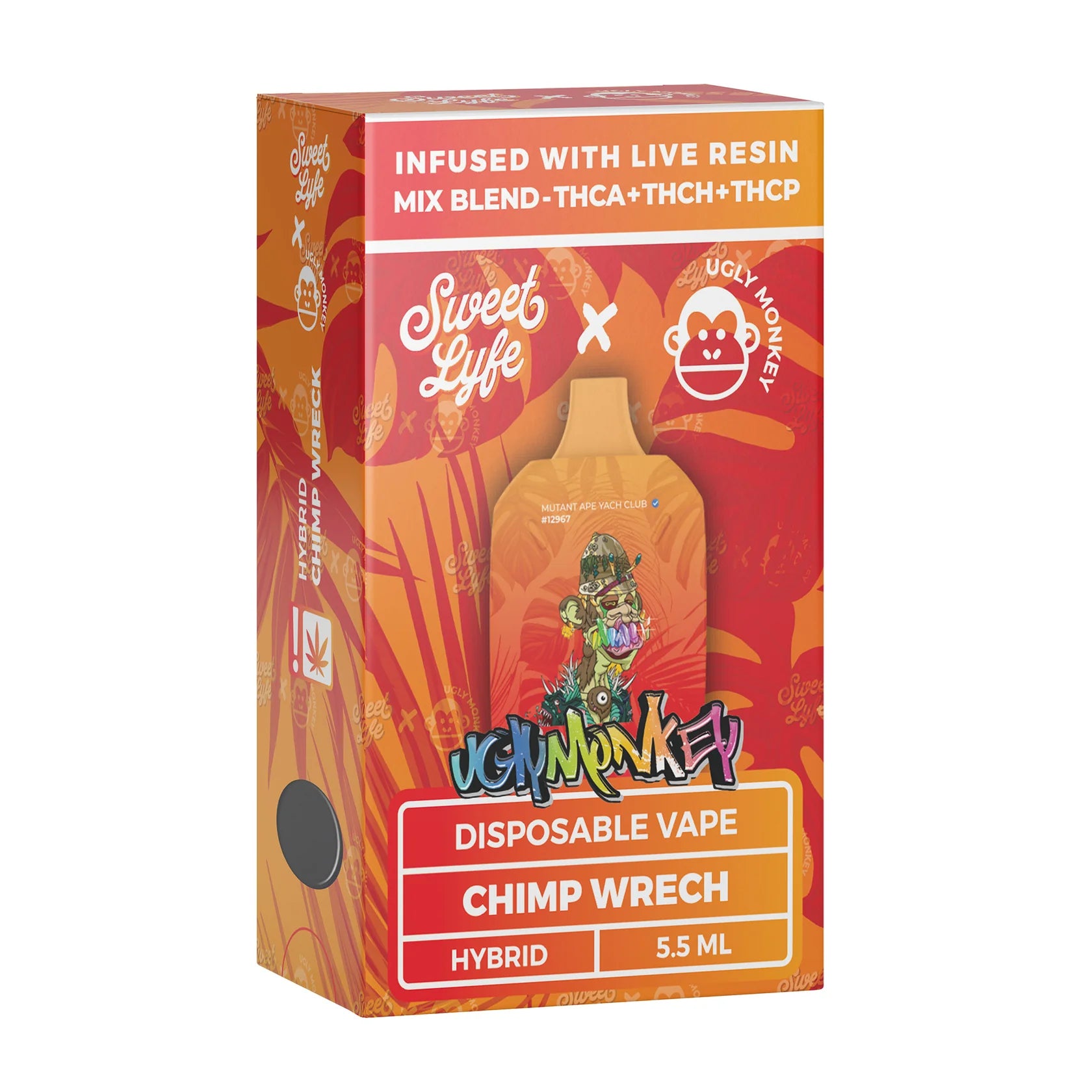 5.5ML Disposable Sweet Lyfe - THCA+THCH+THCP - Chimp Wreck - Hybrid