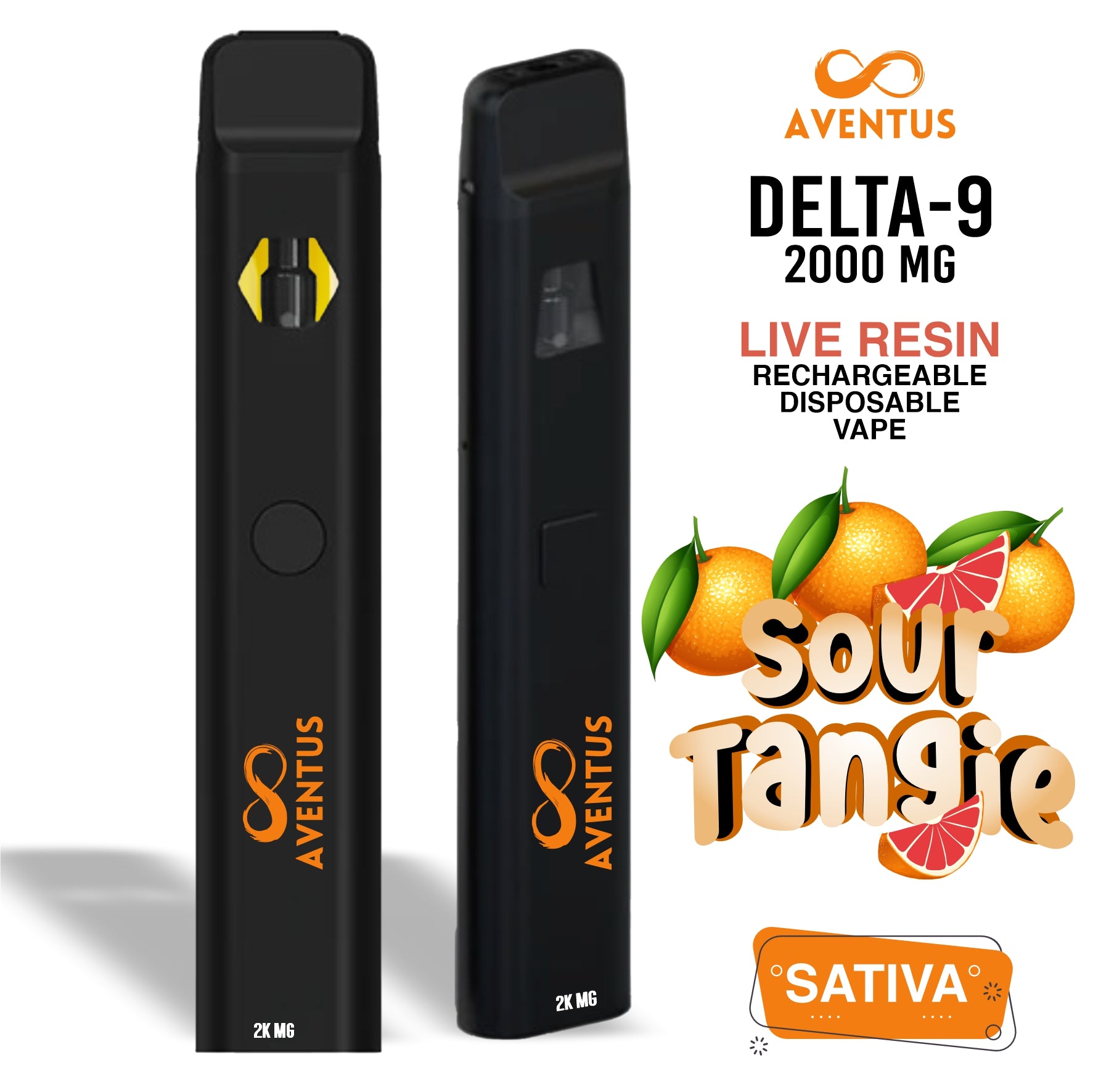 Disposable Vape 2G Delta 9 Sour Tangie Sativa