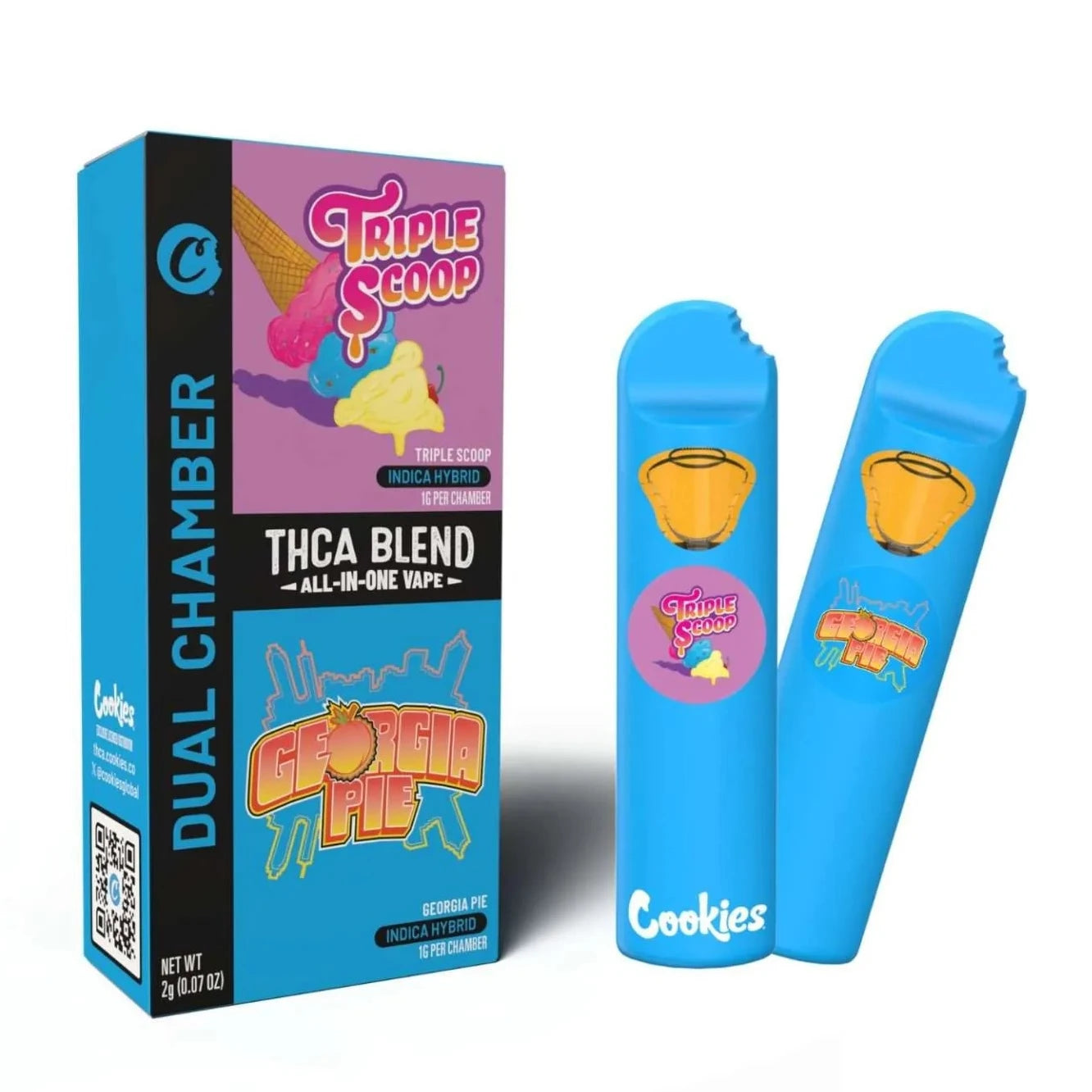 Cookies 2G THC-A Dual Chamber Vape Triple Scoop Indica-Hybrid & Georgi Cookies 2G THC-A Dual Chamber Vape Triple Scoop Indica-Hybrid & Georgi