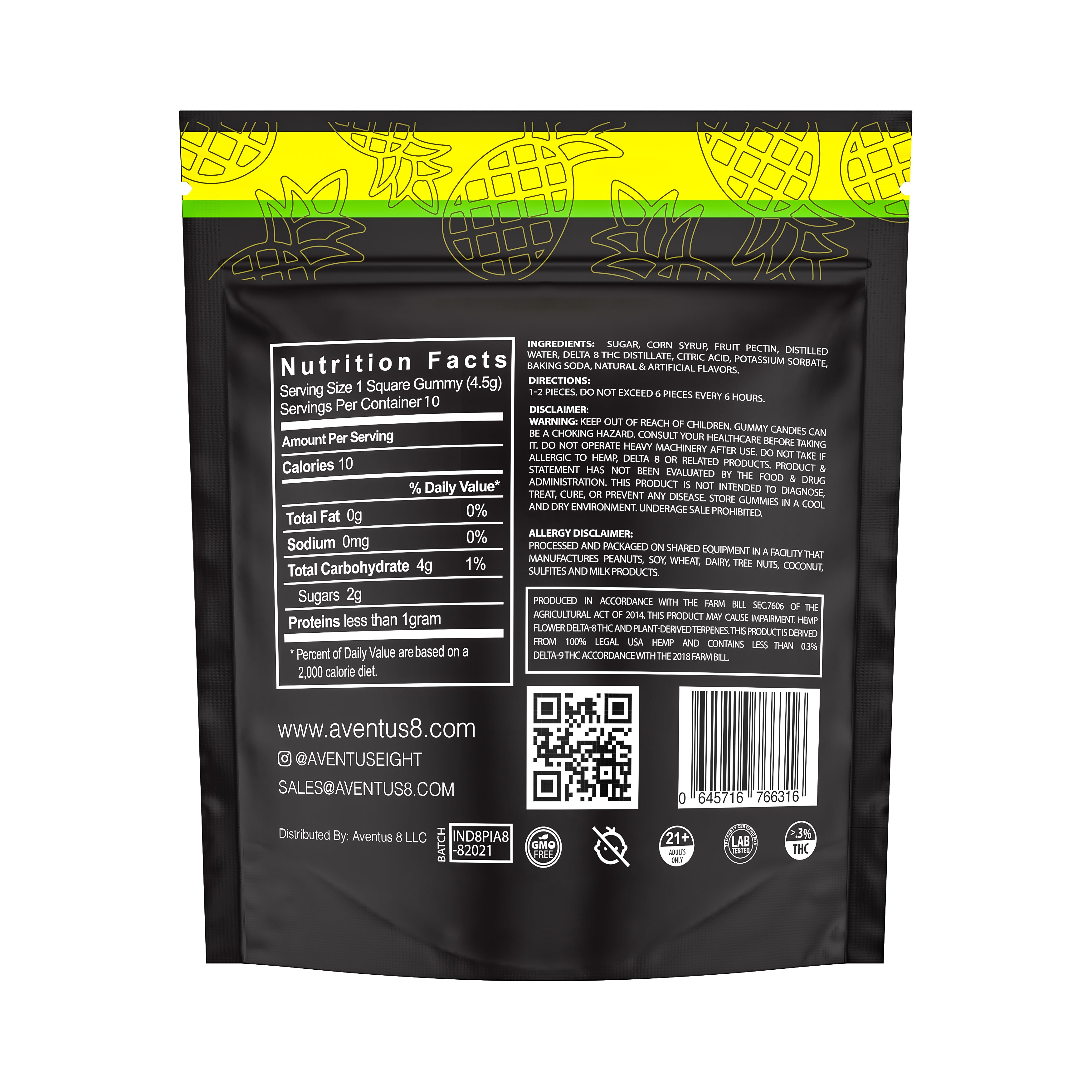 DELTA 8 THC INFUSED GUMMIES JUICY PINEAPPLE 600mg