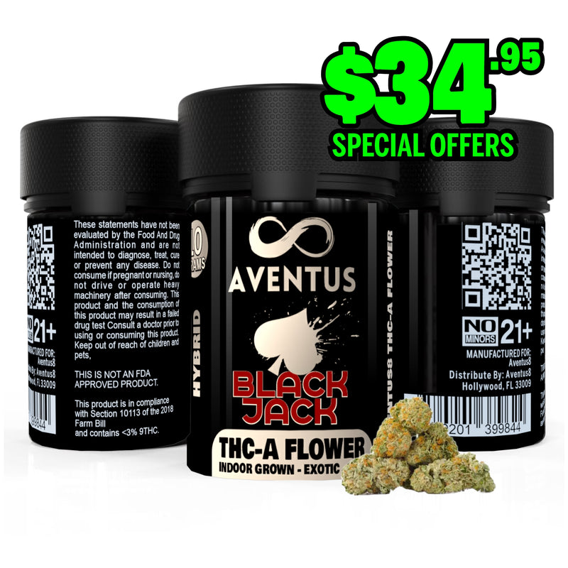 AVENTUS8 THC-A FLOWER Black Jack 10g
