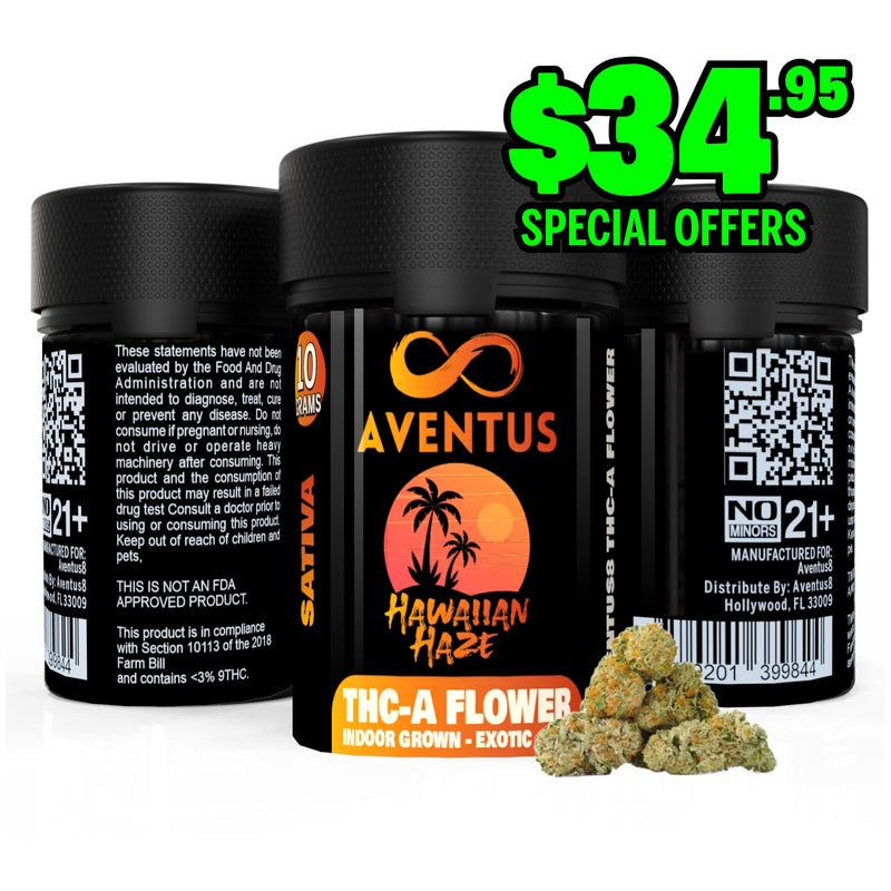 AVENTUS8 THC-A Flower Hawaiian Haze 10g
