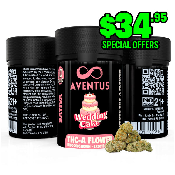 AVENTUS8 THC-A FLOWER Wedding Cake 10G