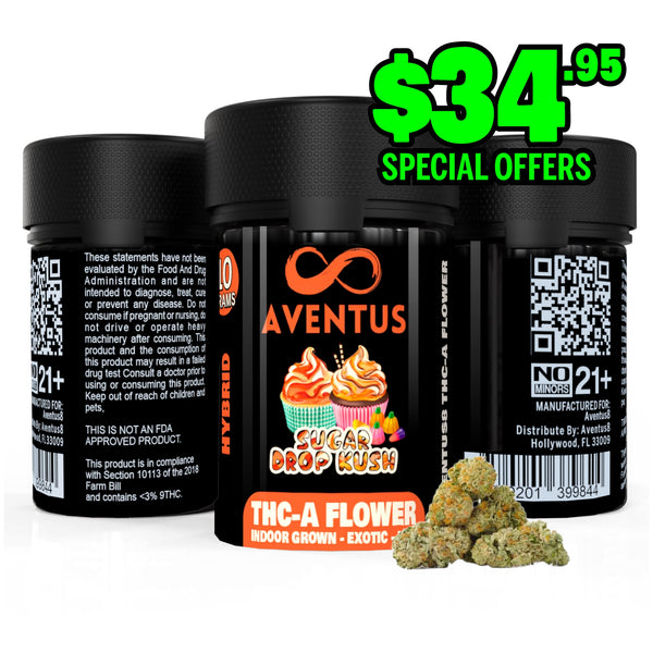 AVENTUS8 THC-A Flower Sugar Drop Kush 10g