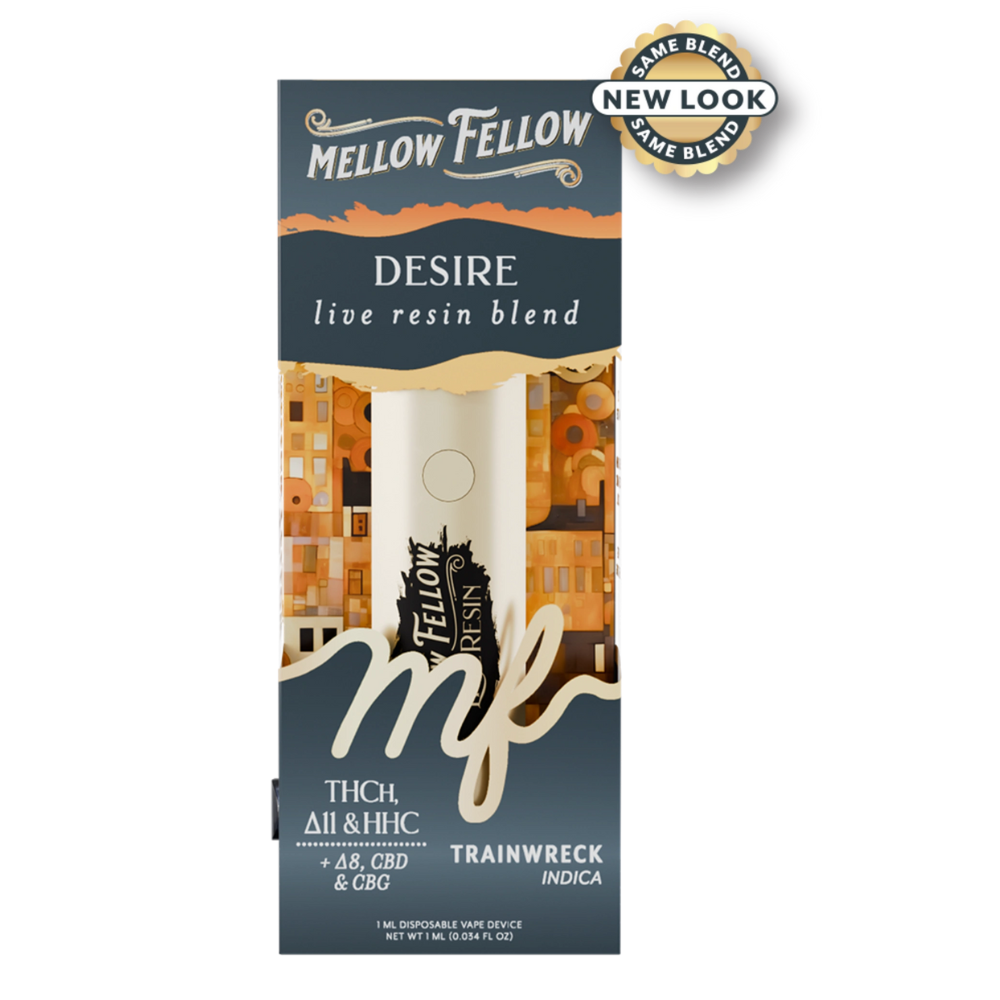Mellow Fellow Desire Blend - Live Resin 1ml Disposable Vape - Trainwreck (Indica)