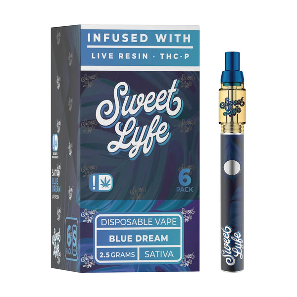 Disposable Vape Pen 2.5ml Infused with Live Resin + THCP - Blue Dream - Sativa