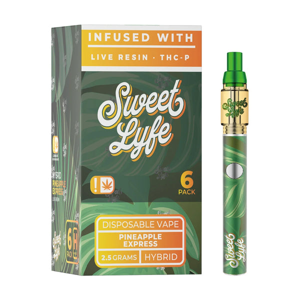 Disposable Vape Pen 2.5ml Infused with Live Resin + THCP - Pineapple Express - Hybrid