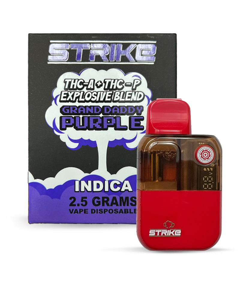 strike 2.5g  disposable indica grand daddy purple