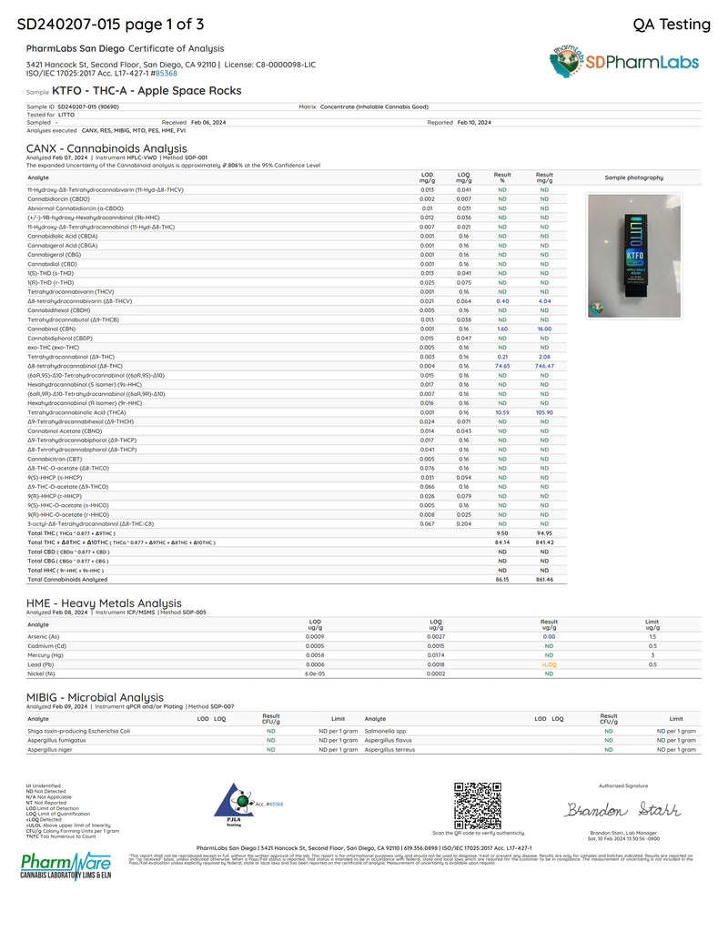 LITTO All in One Device KTFO Indica THCA Apple Space Rocks  2G