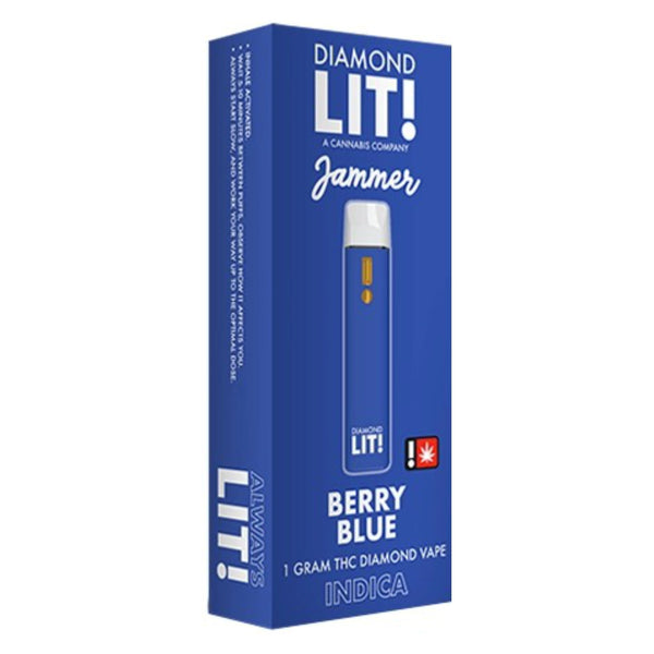 LIT! THC DIAMOND DISPOSABLE VAPE JAMMER 1G , BERRY BLUE - INDICA