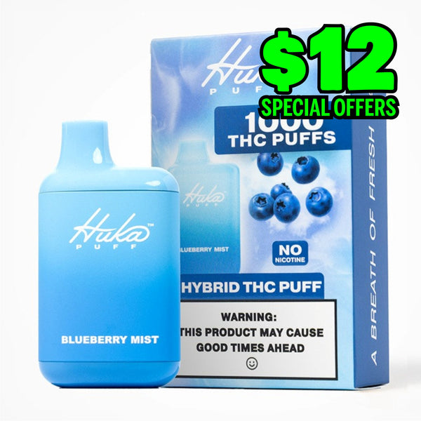 Hukapuff CBD Puff Disposable Vape - THC Puff - Blueberry Mist - 1000 Puffs