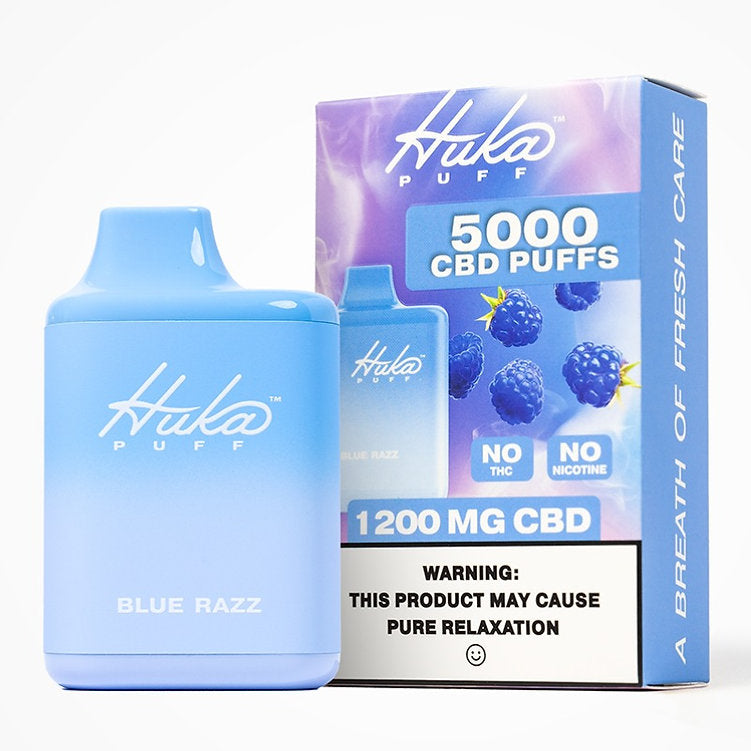 Hukapuff CBD Puff Vape 1200mg  - Blue Razz - 5000 Puffs