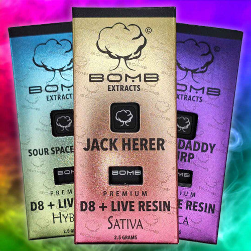 BOMB EXTRACTS (D8 + LIVE RESIN) DISPOSABLE VAPE MAC N´ CHEESE - INDICA