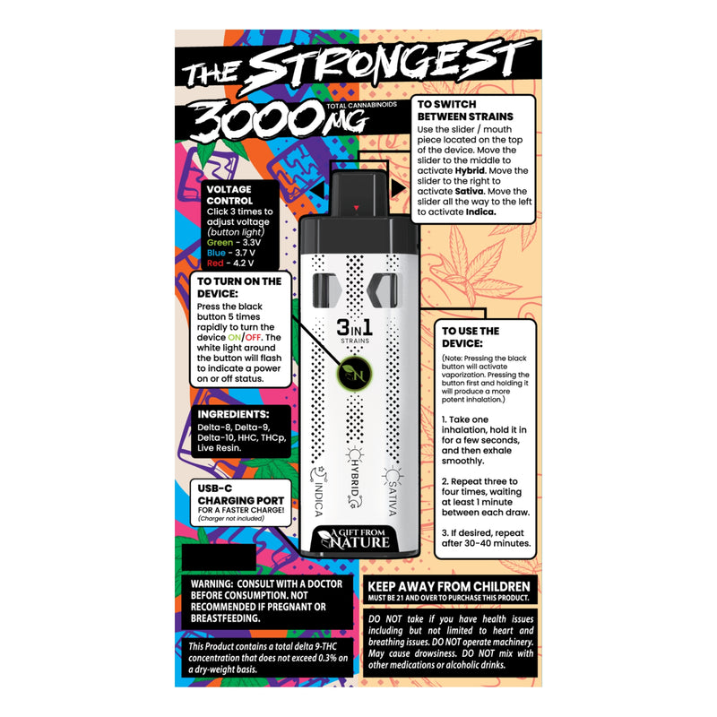 THE STRONGEST - SUPER BLEND THC 3000MG - CEREAL MILK/TOASTED CINNAMON - 3IN1 - Sativa - Hybrid - Inica (Copy)