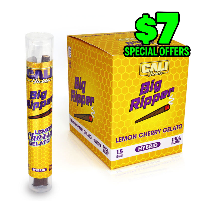 Cali Fields Big Ripper THCA Blunt Pre-Rolls 1.5G, Lemon Cherry Gelato Hybrid