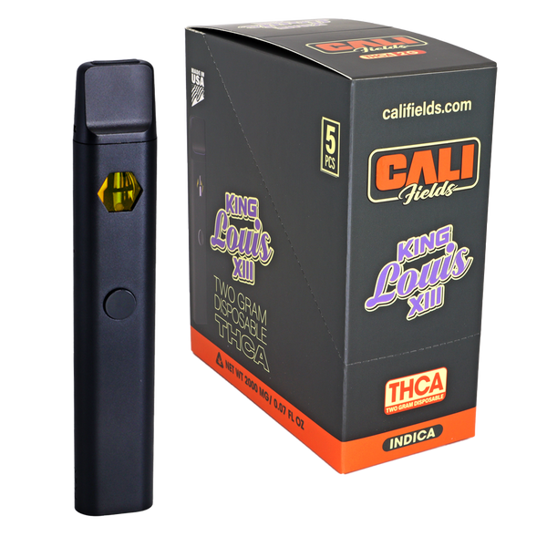 Cali Fields 2 Gram THC-A Disposable Vape King Louis XIII (Indica)