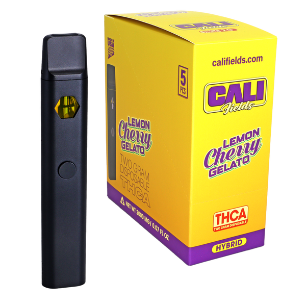 Cali Fields 2 Gram THC-A Disposable Vape  Lemon Cherry Gelato (Hybrid)