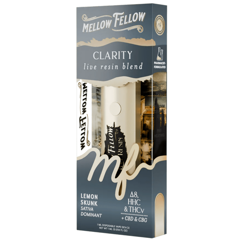 Mellow Fellow Clarity Blend - Live Resin 1ml Disposable Vape - Lemon Skunk (Sativa Dominant)