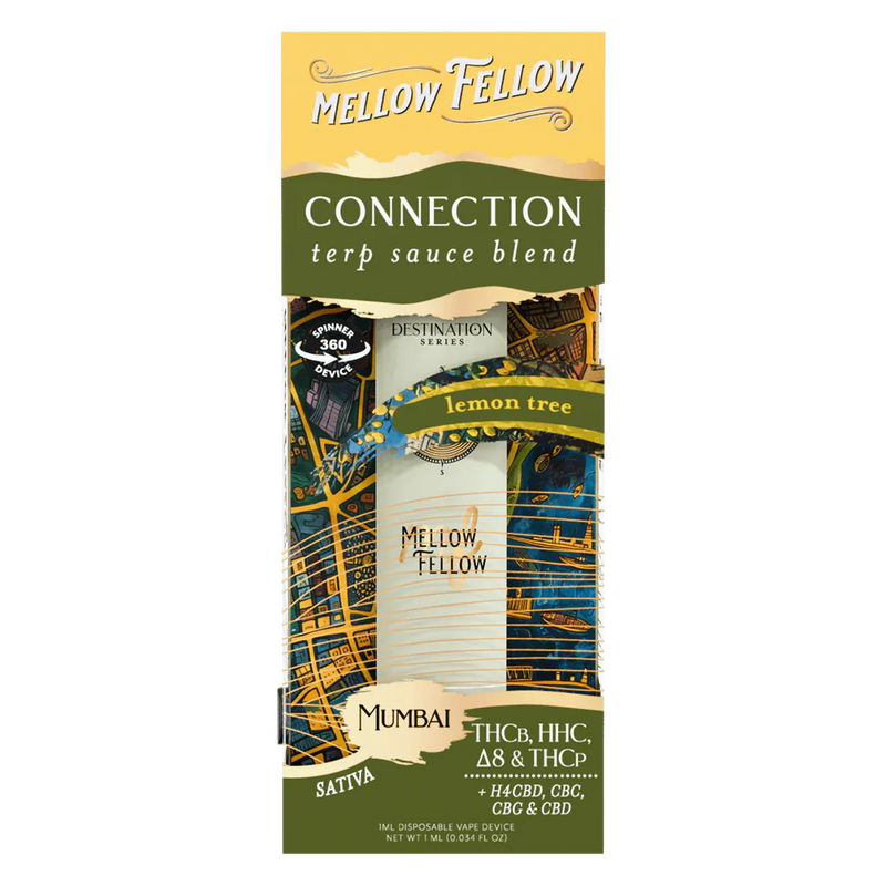 Mellow Fellow Connection Blend - Terp Sauce 1ml Disposable Spinner Vape - Lemon Tree (Sativa)