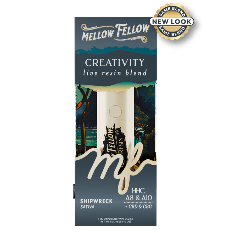 Mellow Fellow Creativity Blend - Live Resin 1ml Disposable Vape - Shipwreck (Sativa)
