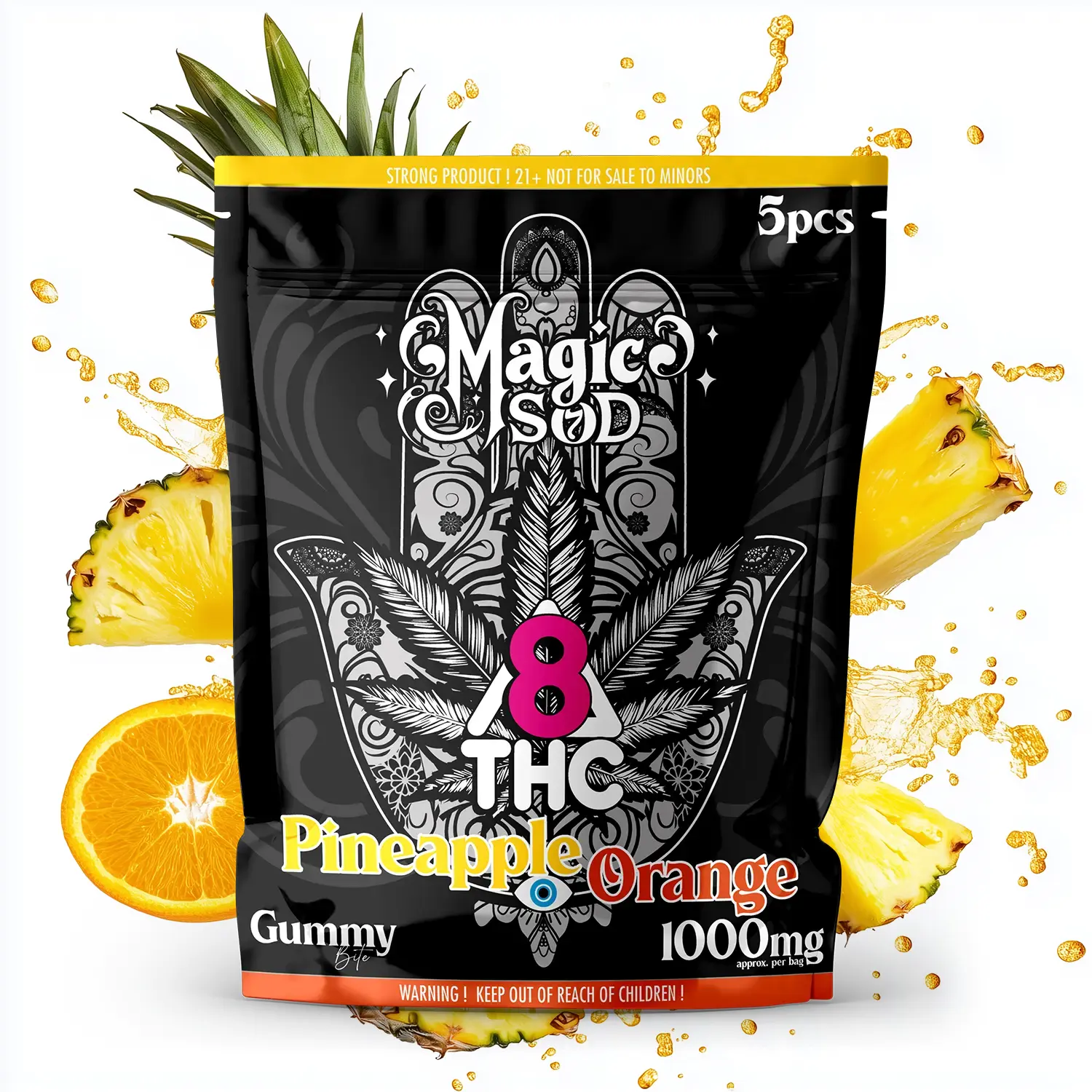 MAGICSOD Pineapple Orange Gummies Delta 8 THC 1000mg