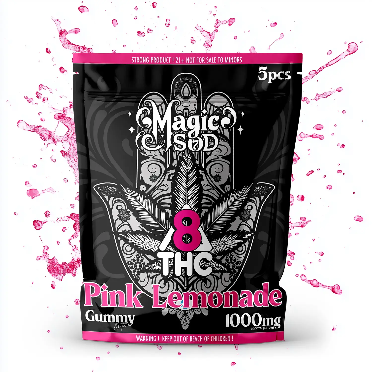 MAGICSOD D8 THC Pink Lemonade Gummies 1000mg (5pcs)