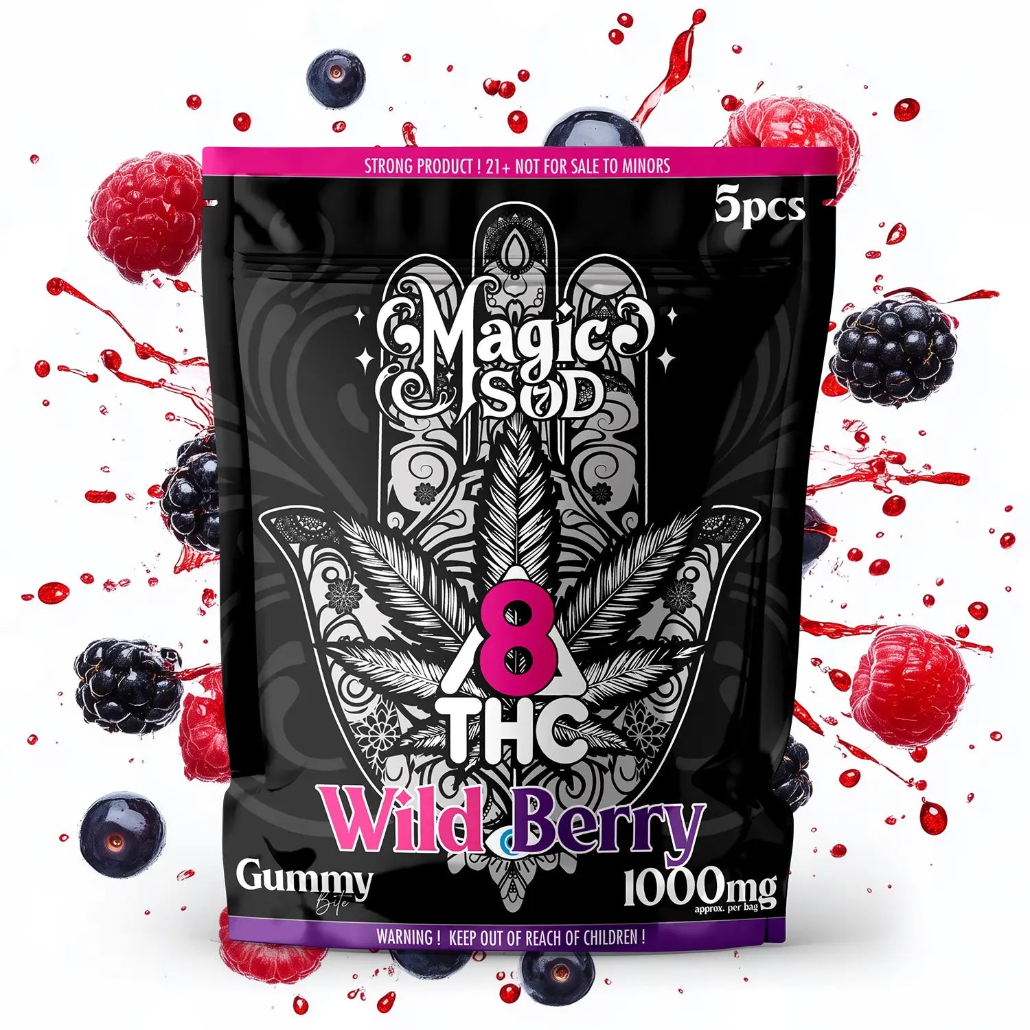 MAGICSOD D8 THC Wild Berry Gummies (5pcs)