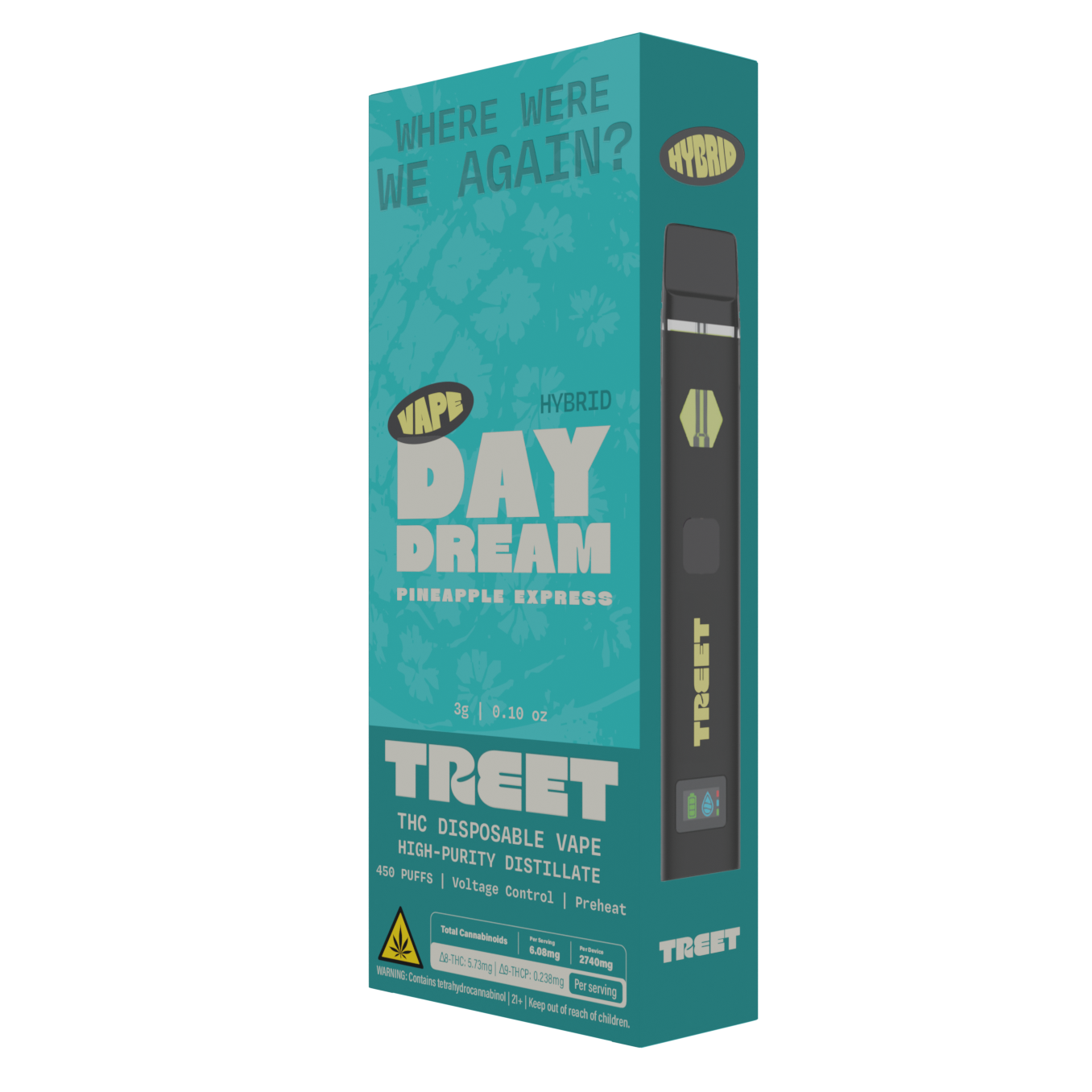 TREET 3G THC DISPOSABLE VAPE – DAY DREAM PINEAPPLE EXPRESS (HYBRID)