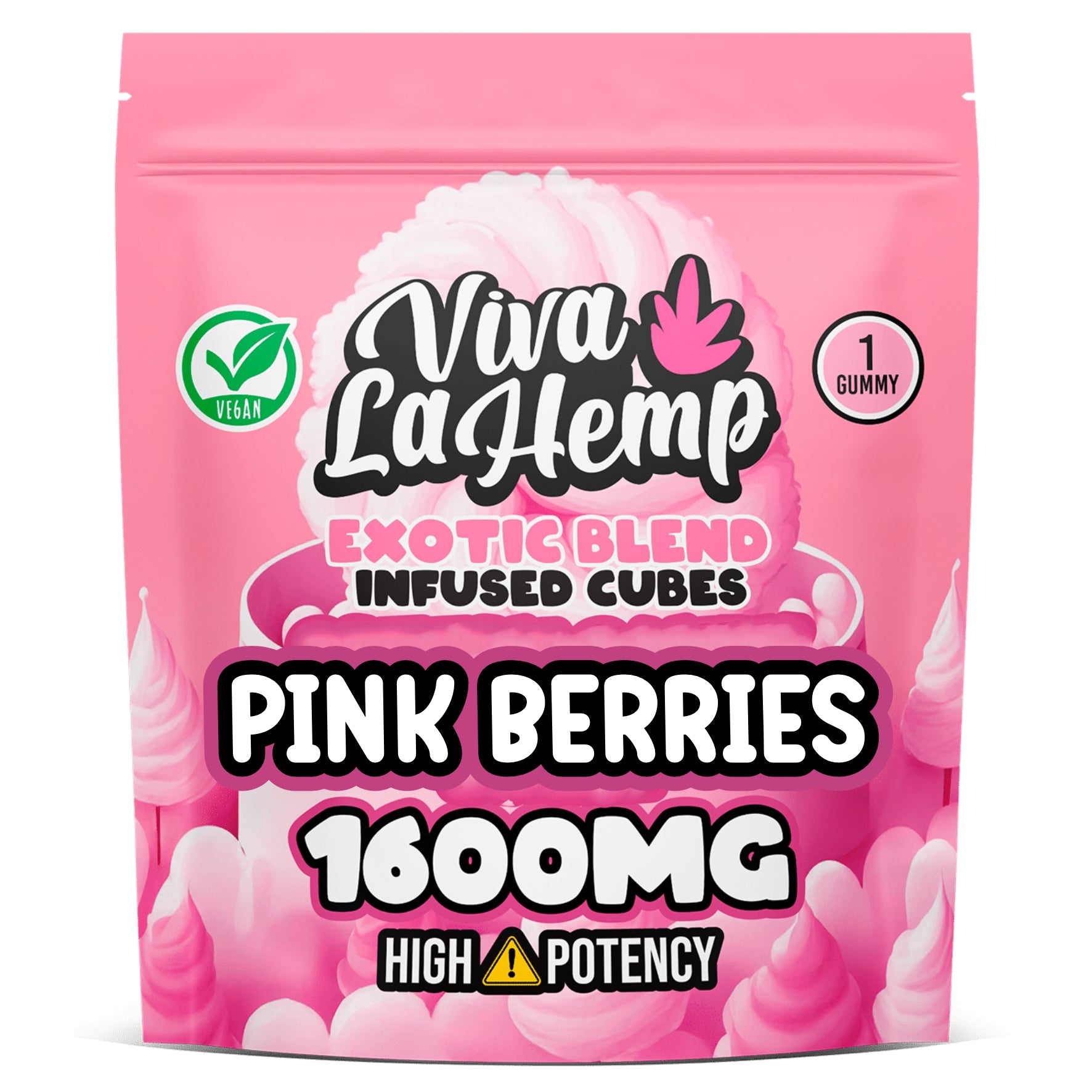 viva la hemp Exotic Blend Infused Cubes – 1600MG Pink Berries