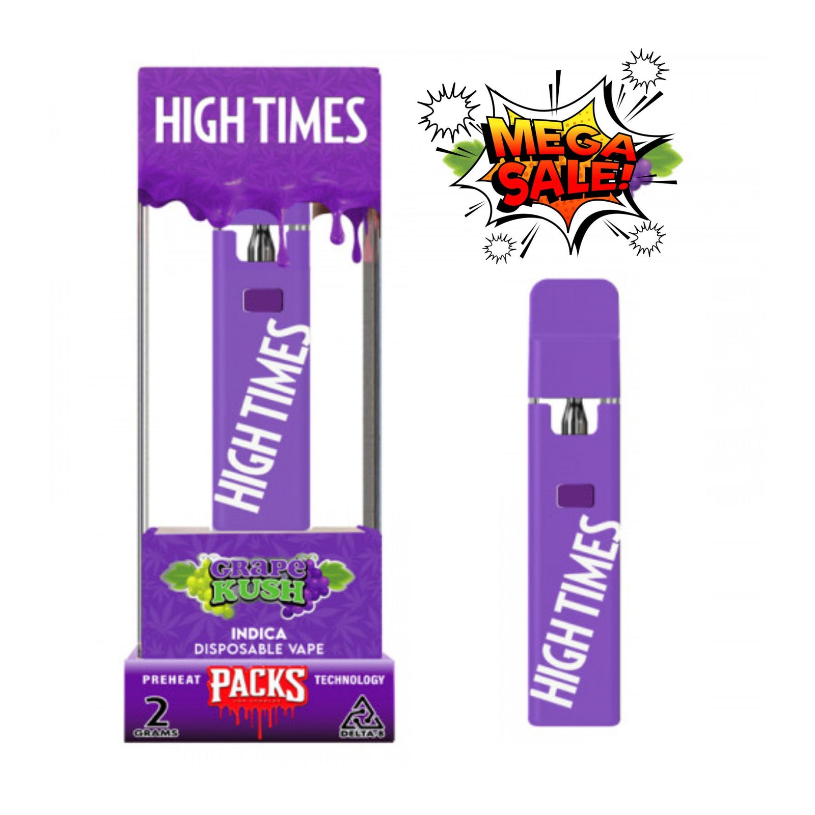 High Times Delta-8 Disposable 2000mg Grape Kush (Indica) – AVENTUS8