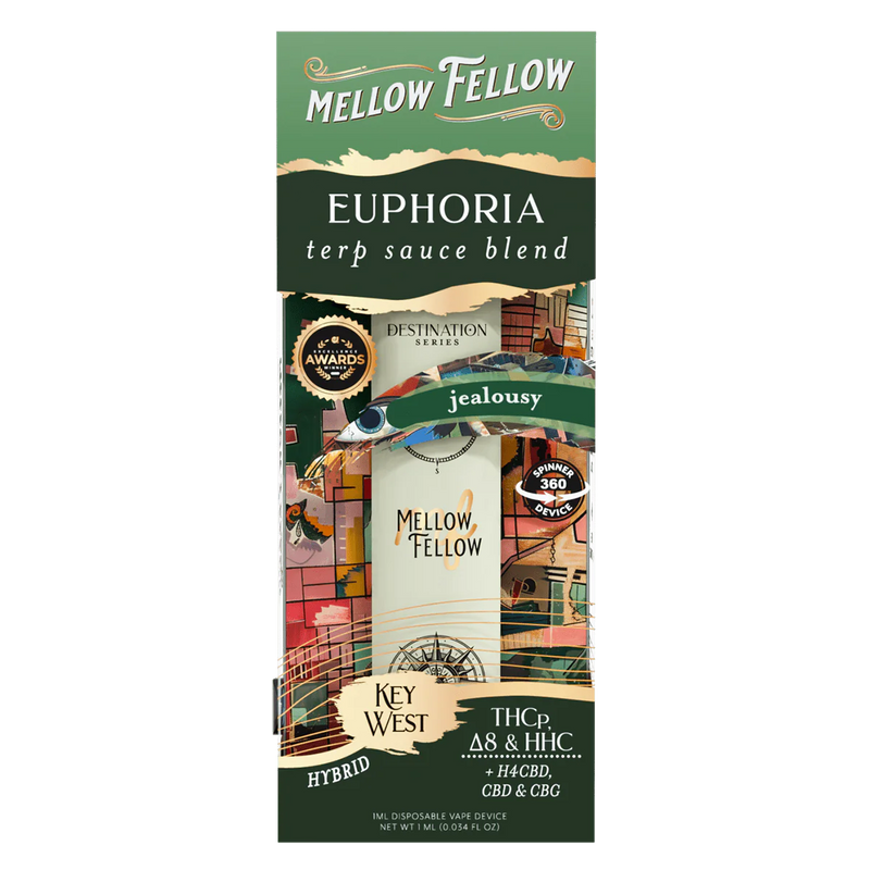 Mellow Fellow Euphoria Blend - Terp Sauce 1ml Disposable Spinner Vape - Jealousy (Hybrid)