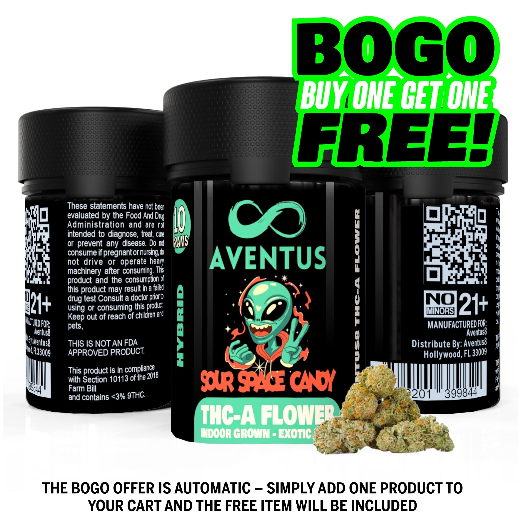 AVENTUS8 THC-A Flower Sour Space Candy 10G