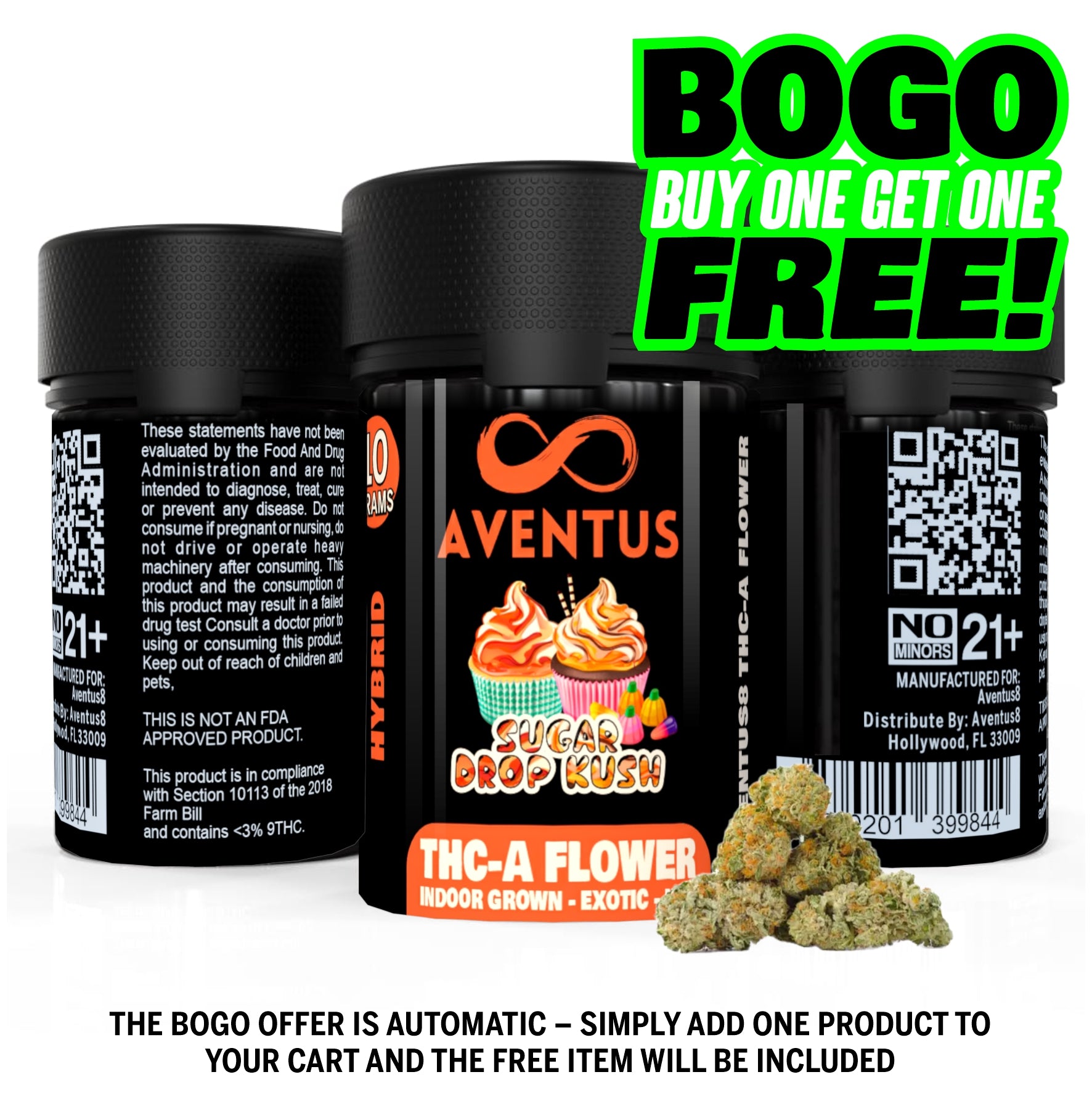 AVENTUS8 THC-A Flower Sugar Drop Kush 10g