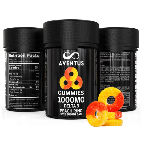 1000MG DELTA 9 PEACH RINGS 10X 100MG GUMMY RINGS