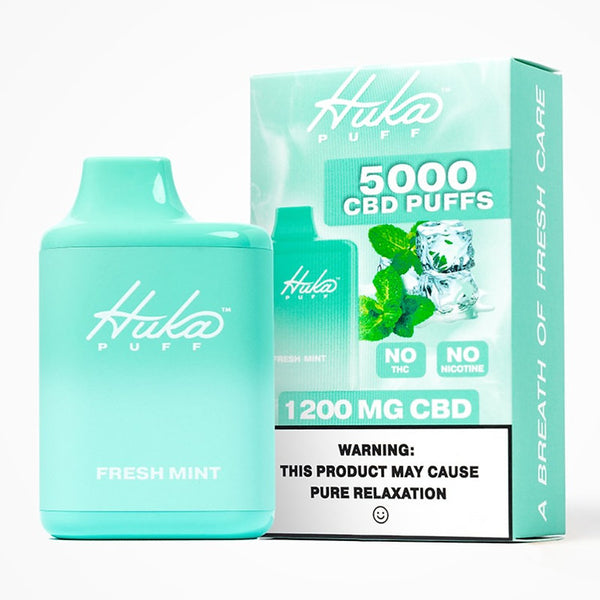 Hukapuff CBD Puff Vape 1200mg - Fresh Mint - 5000 Puffs