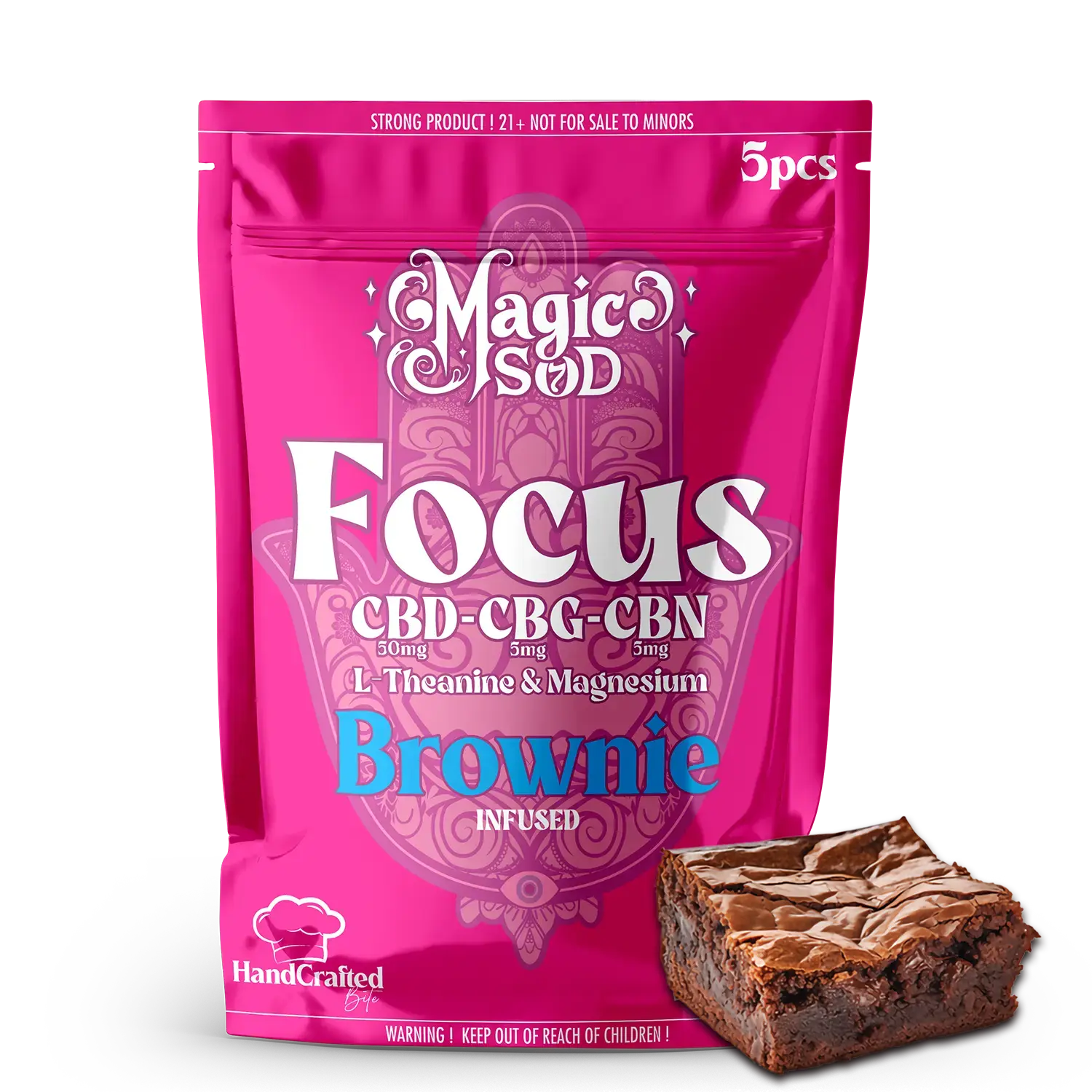 MAGICSOD Focus Brownie infused with (CBD + CBG + CBN @ 300mg) + L-Theanine & Magnesium