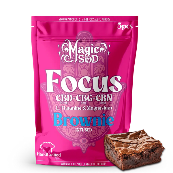 MAGICSOD Focus Brownie infused with (CBD + CBG + CBN @ 300mg) + L-Theanine & Magnesium