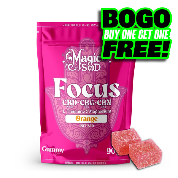 MAGICSOD FOCUS CBD-CBG-CBN L-THEANINE & MAGNESIUM GUMMY 900MG -  ORANGE