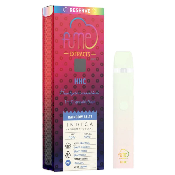Box of 5 vapes Fume Extracts Reserve HHC 1000mg  Disposable -  Rainbow Belts - Indica