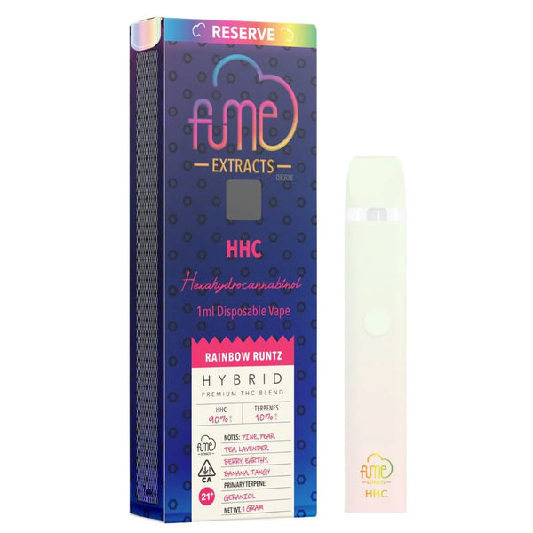 Box of 5 vapes Fume Extracts Reserve HHC 1000mg  Disposable -  Rainbow Runtz - Hybrid