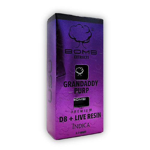 BOMB EXTRACTS (D8 + LIVE RESIN) DISPOSABLE VAPE 2.5G GRANDADDY PURP - INDICA